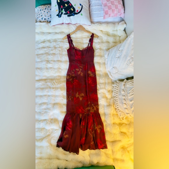 Reformation Irisa Dress In Barcelona Border, brand new, never worn, no flaws. - Picture 10 of 16